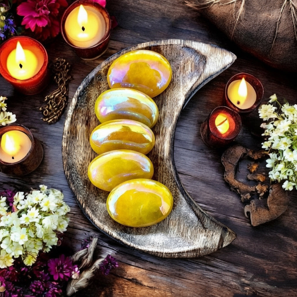 Aura Rose Quartz Pillow Palm Stone | Sunflower