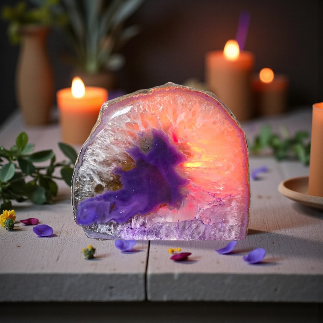 Agate Tea Light Candle Holder