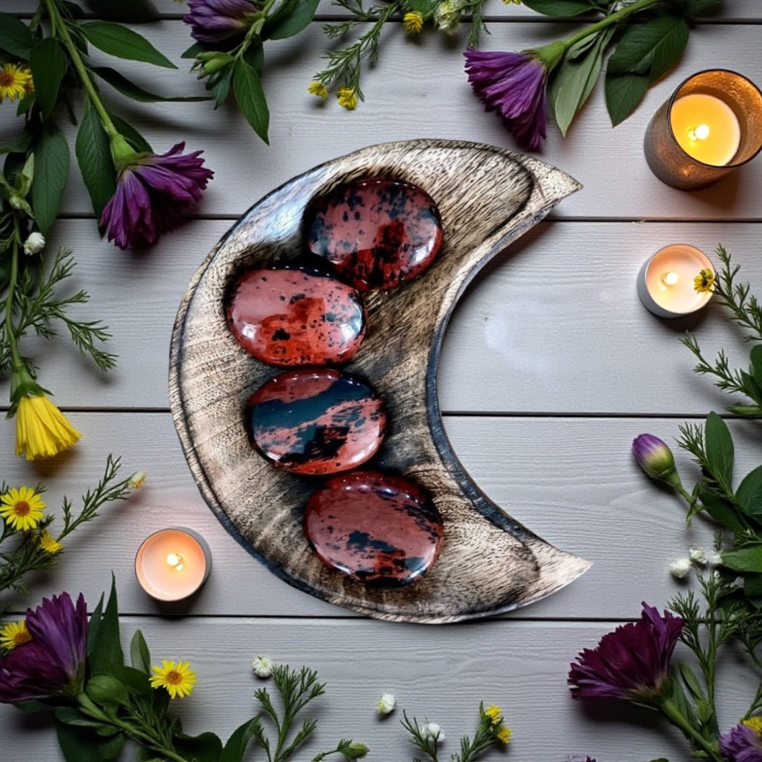 Mahogany Obsidian Pillow Palm Stone