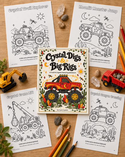 Crystal Digs &amp; Big Rigs - Kids Colouring Book
