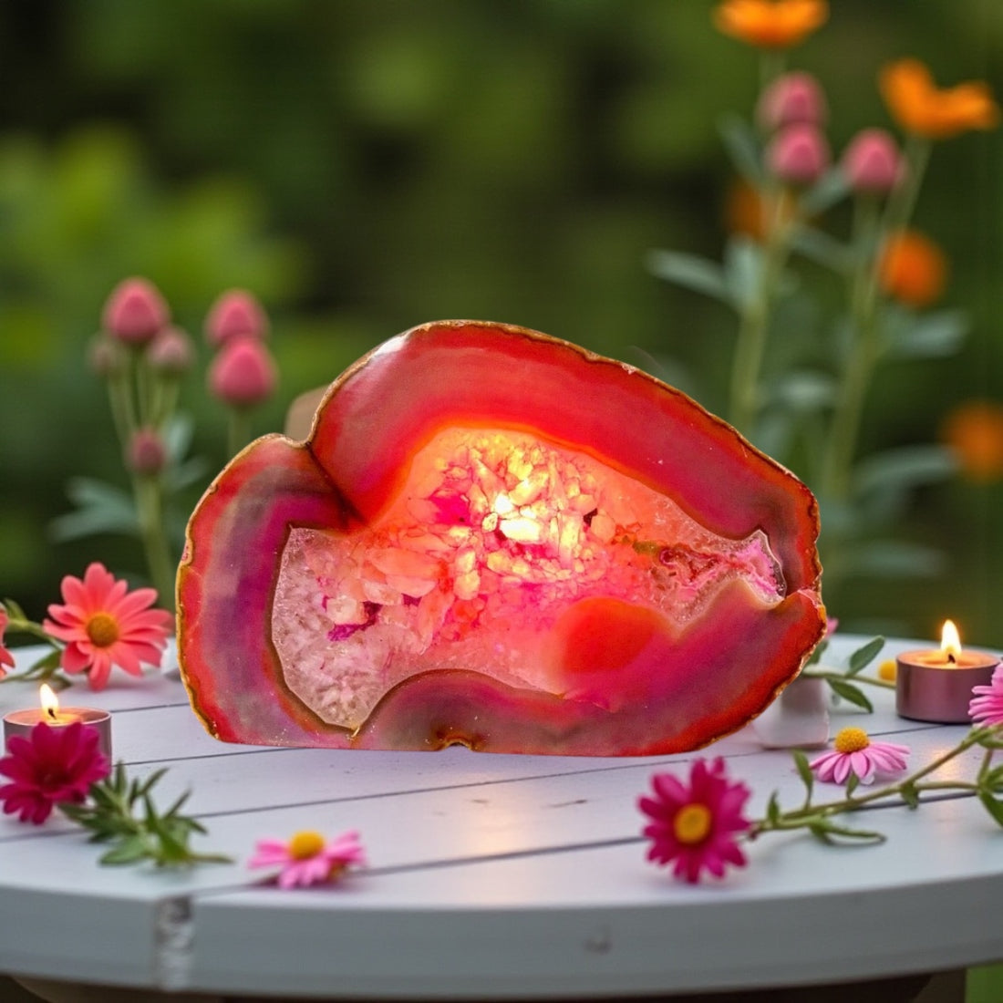 Agate Tea Light Candle Holder