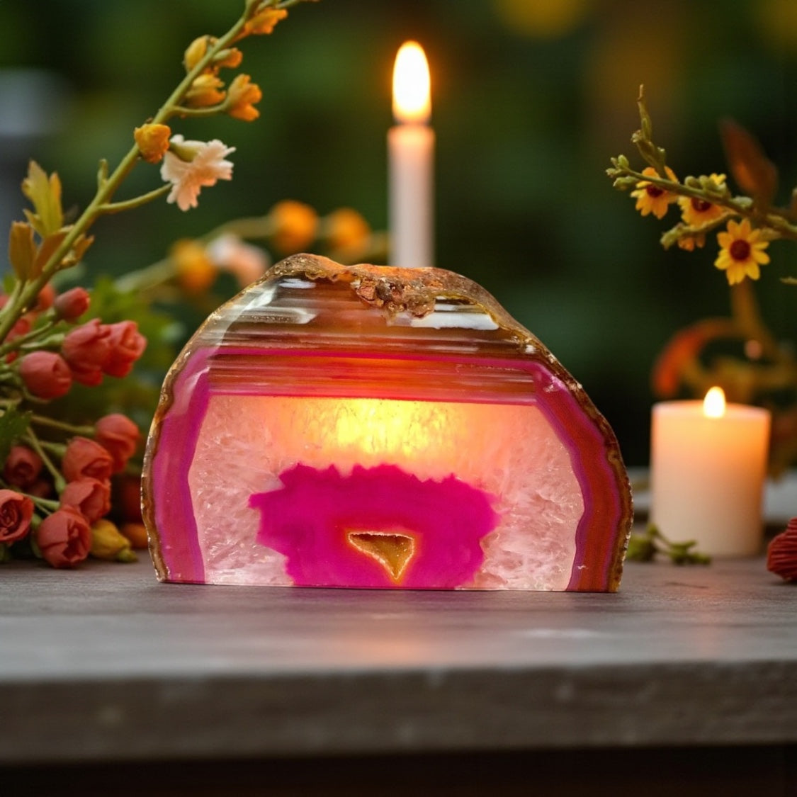 Agate Tea Light Candle Holder