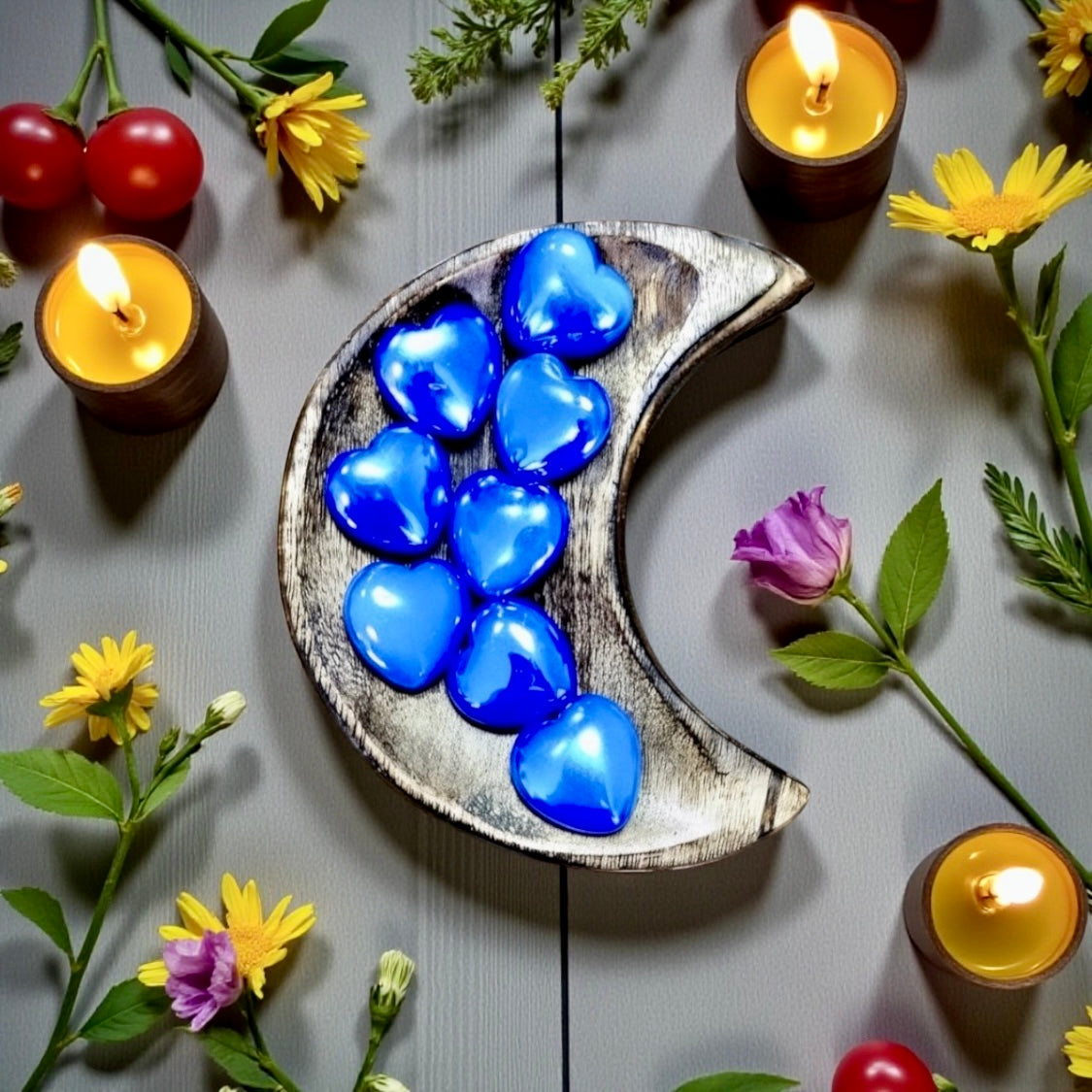 Opalite Aura Heart ~ Midnight Blue