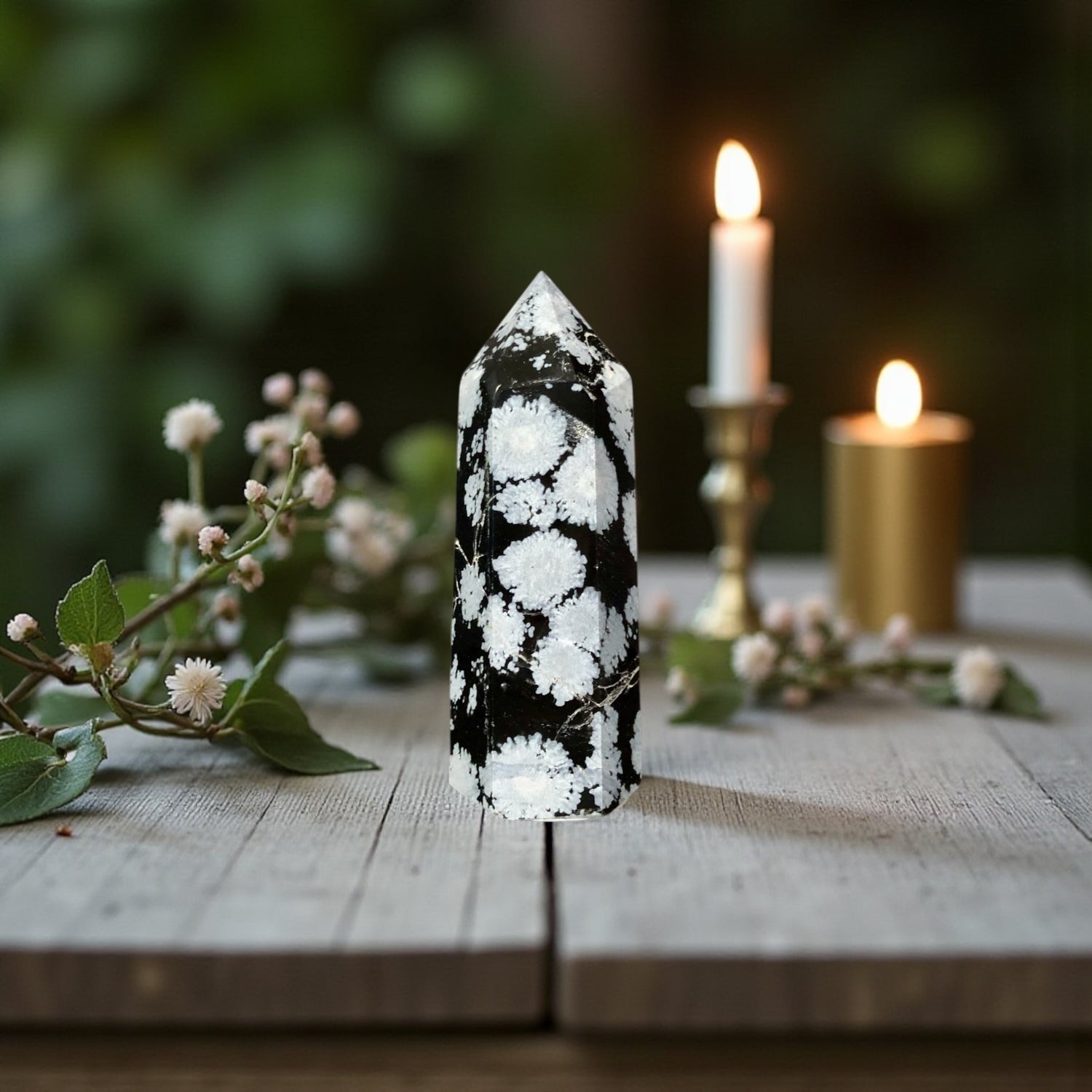 Snowflake Obsidian Point