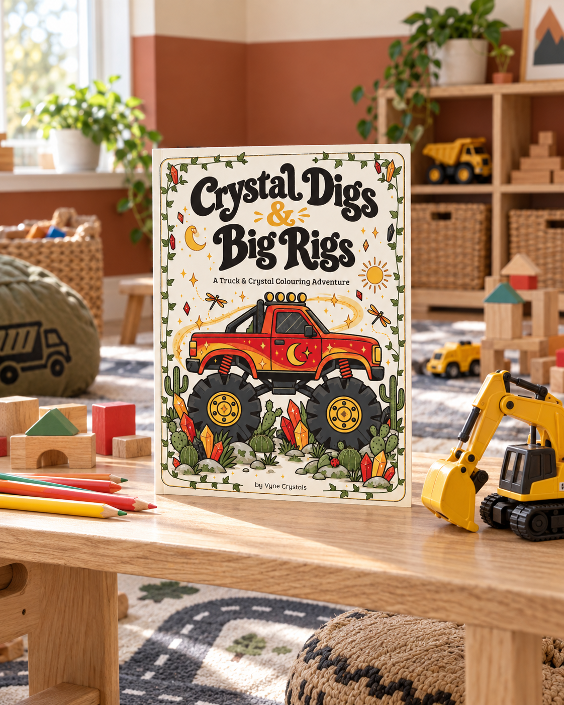 Crystal Digs &amp; Big Rigs - Kids Colouring Book