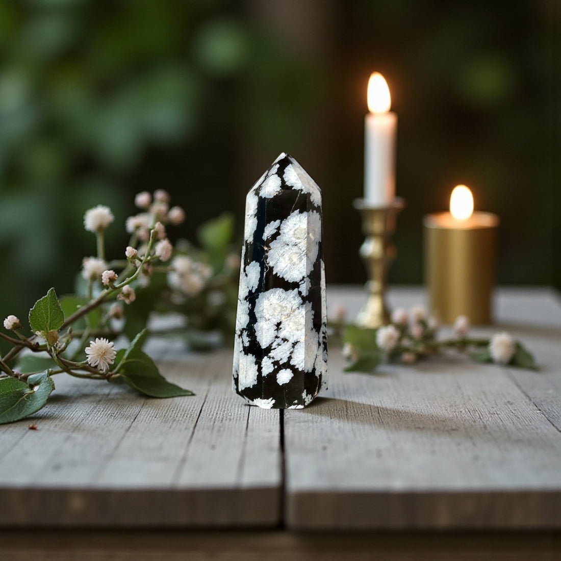 Snowflake Obsidian Point