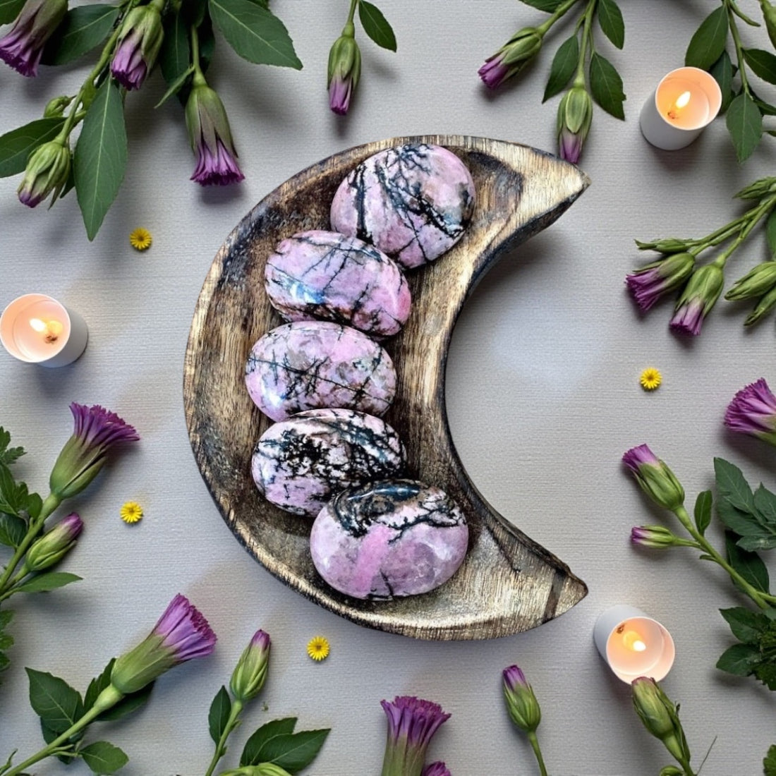 Rhodonite Pillow Palm Stone