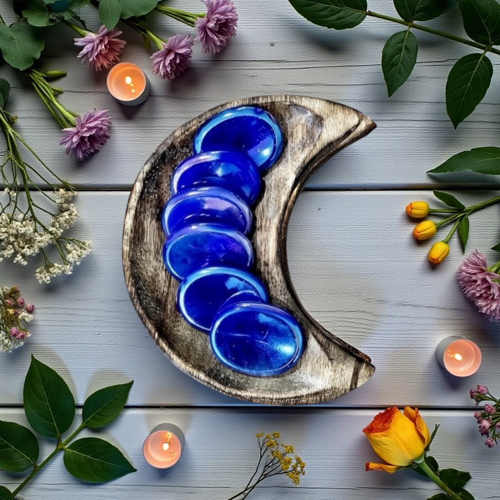 Aura Rose Quartz Worry Stone | Midnight Blue