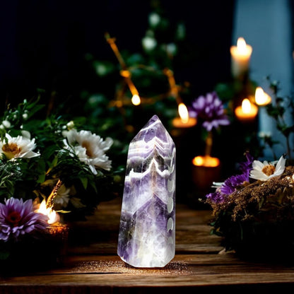 Chevron Amethyst Point | Moon Phase