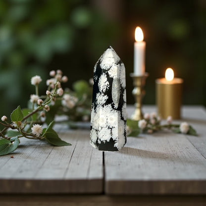 Snowflake Obsidian Point