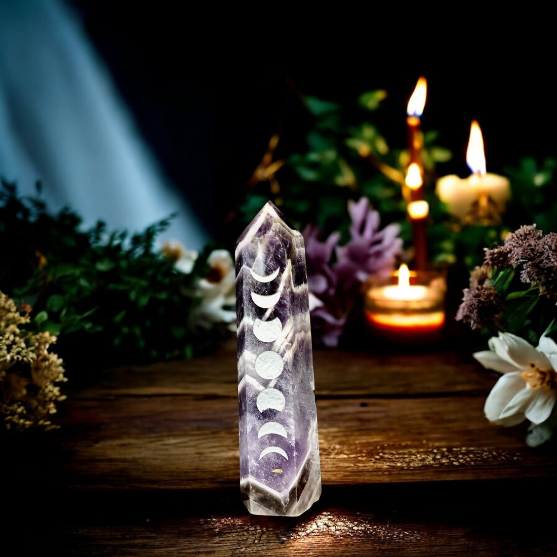 Chevron Amethyst Point | Moon Phase