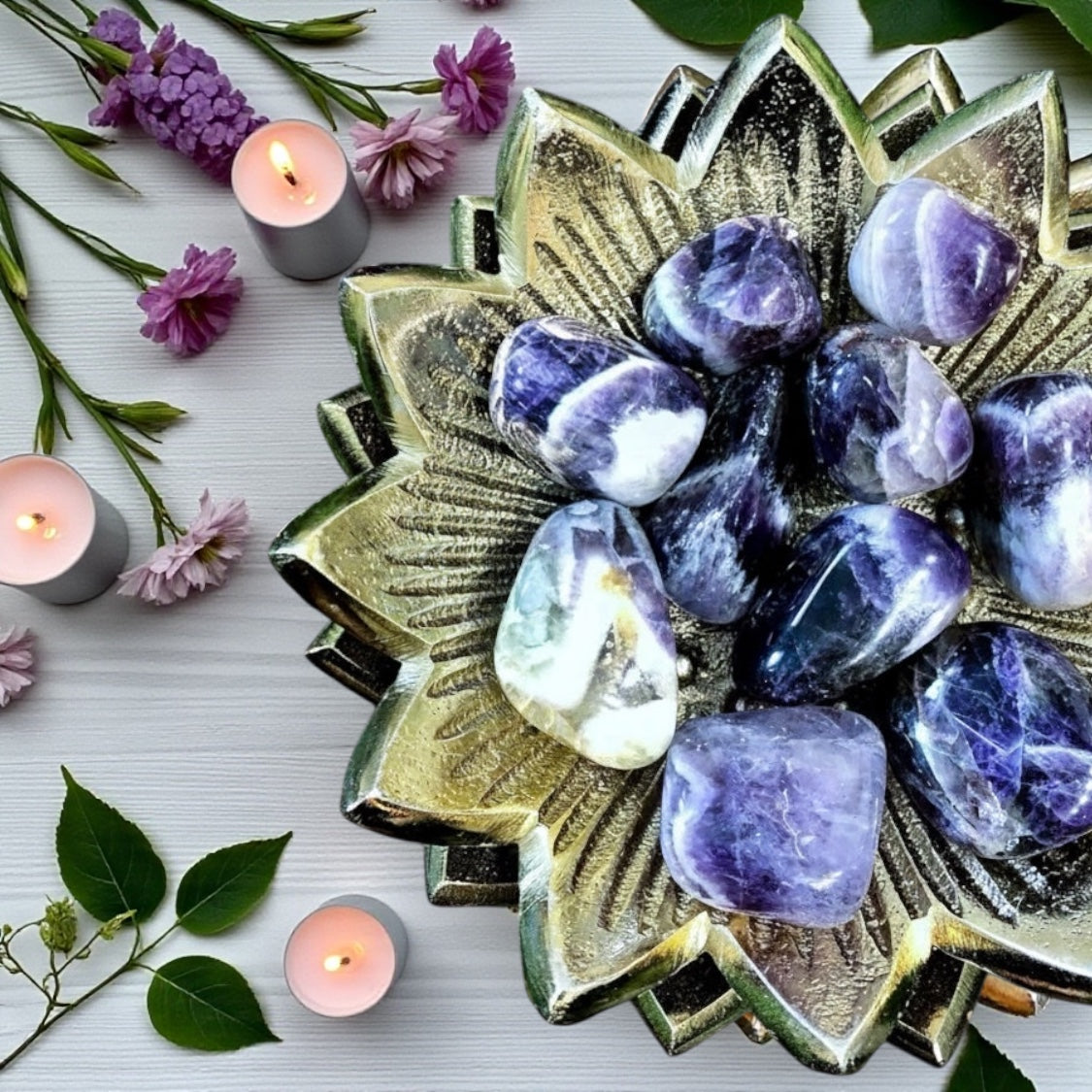 Chevron Amethyst Tumbles