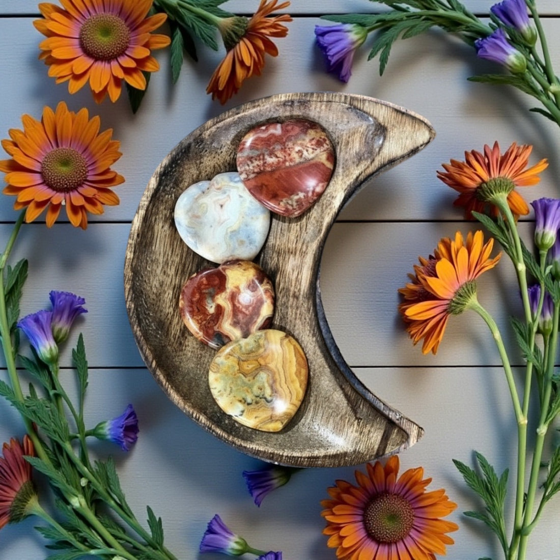 Crazy Lace Agate | Heart Worry Stone