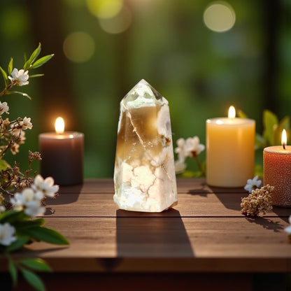 Flower Agate Obelisk