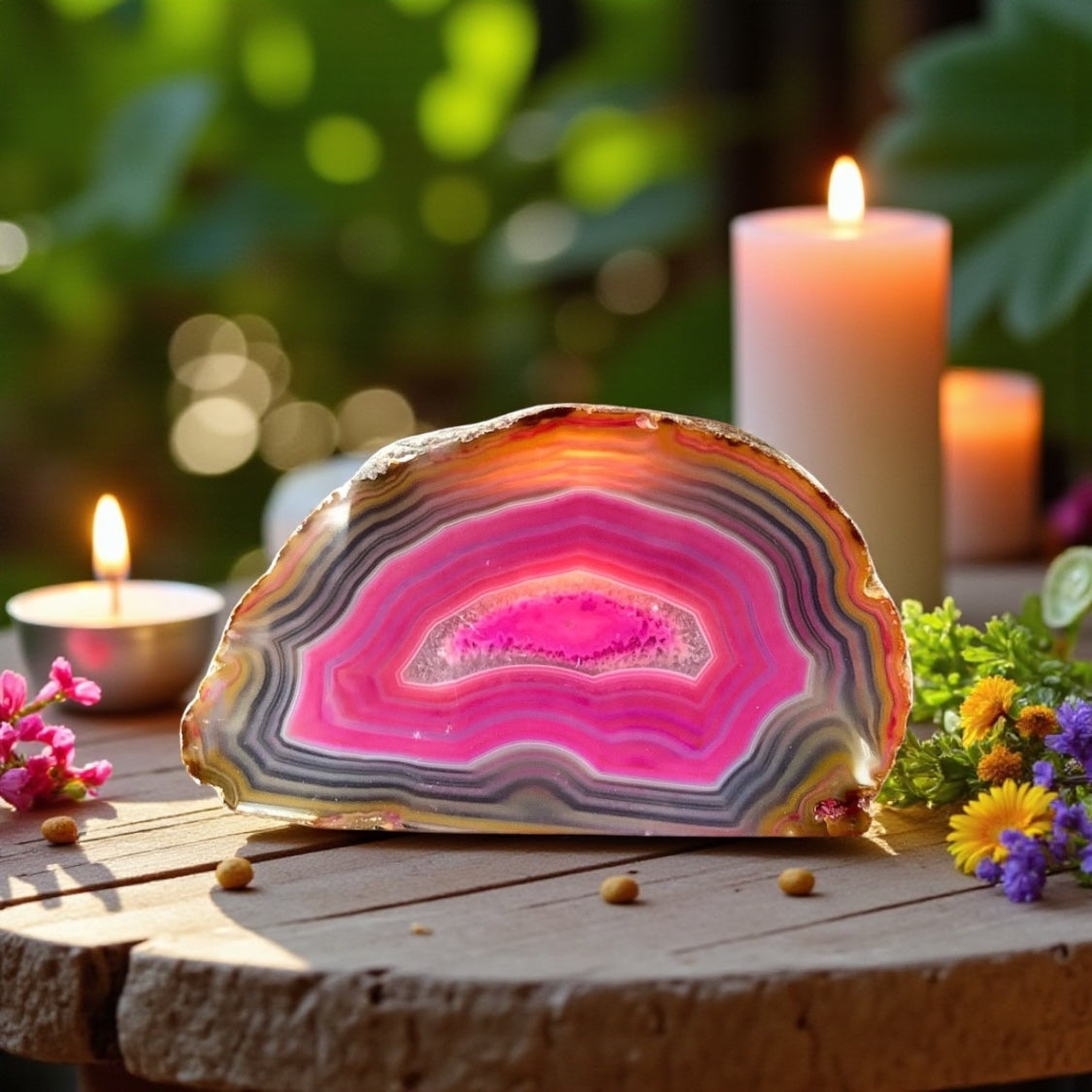 Agate Tea Light Candle Holder