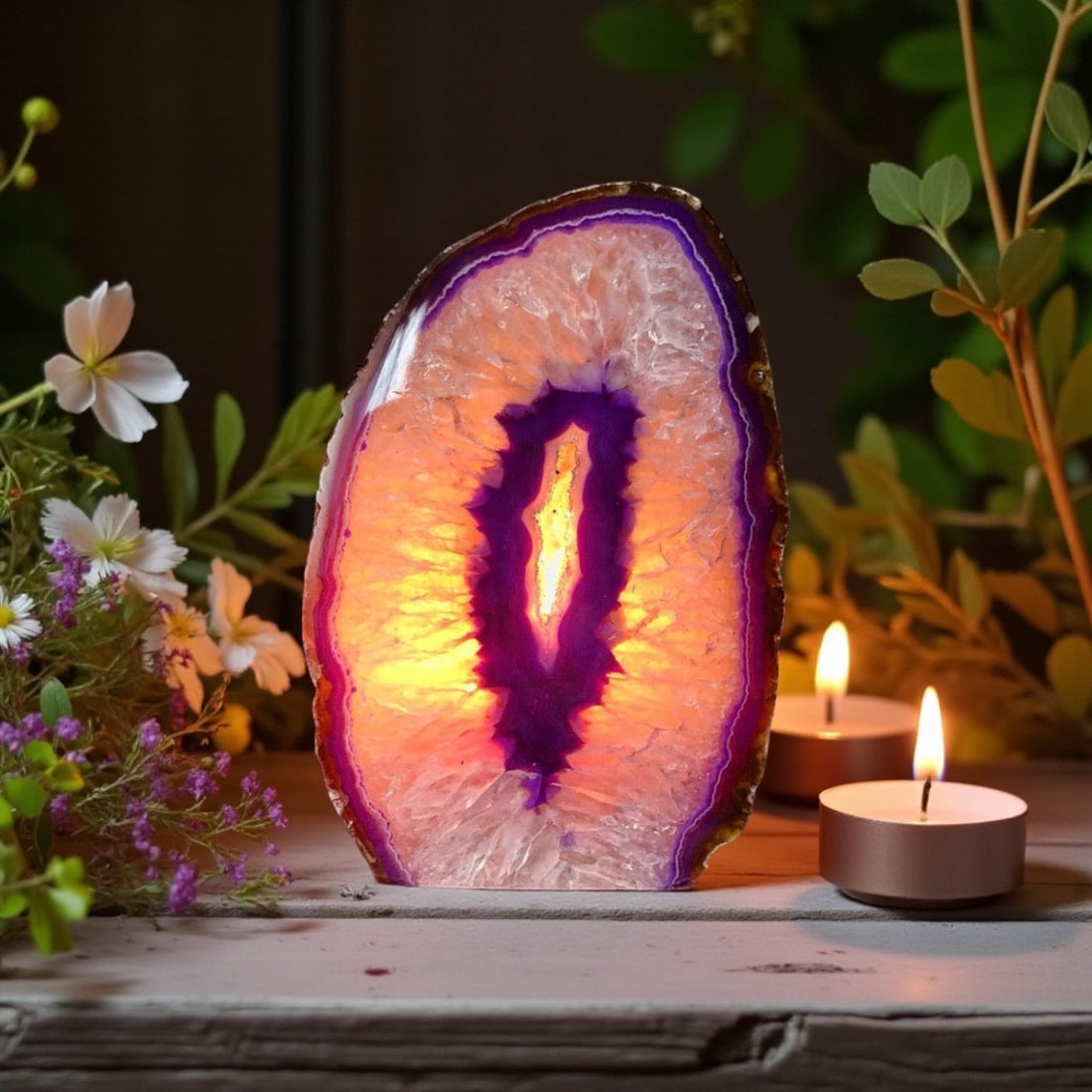 Agate Tea Light Candle Holder