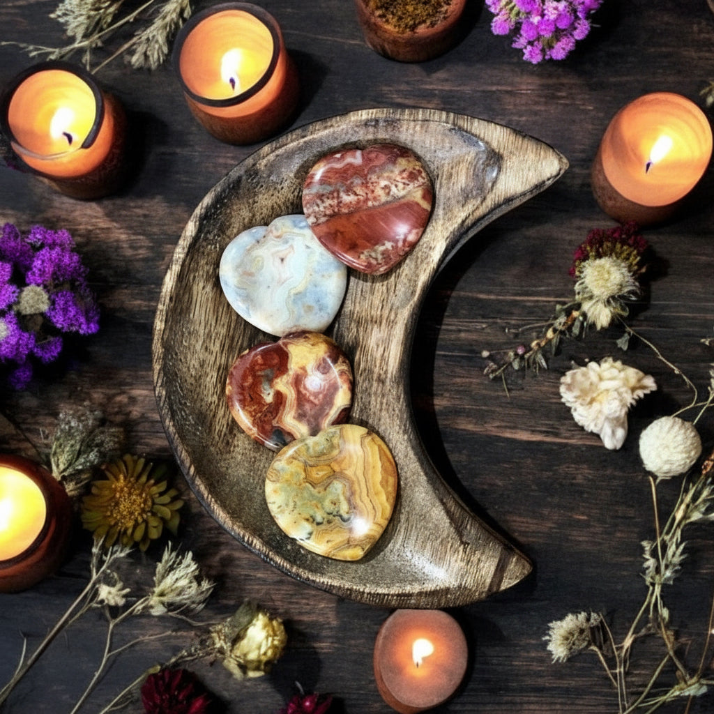 Crazy Lace Agate | Heart Worry Stone