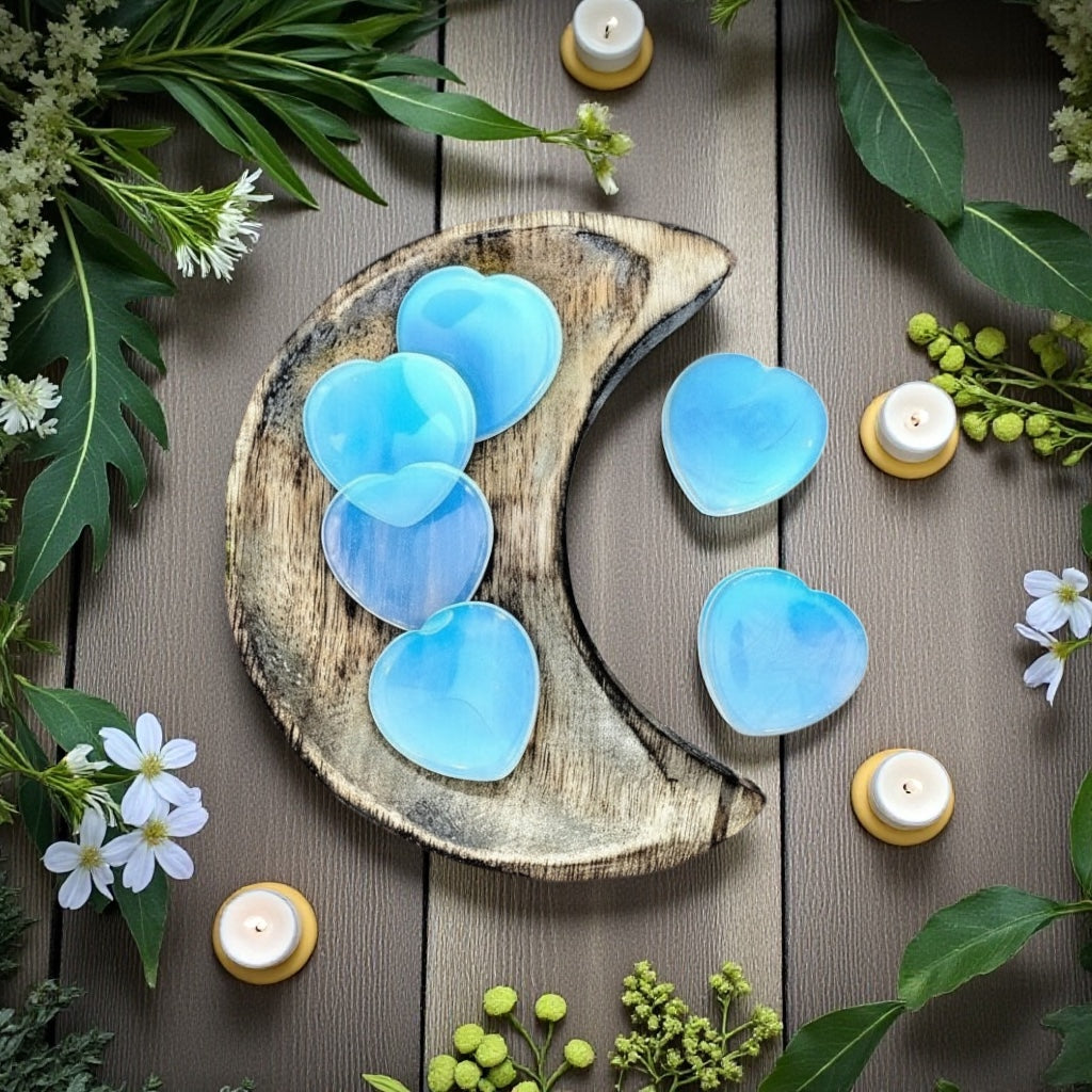 Opalite | Heart Worry Stone