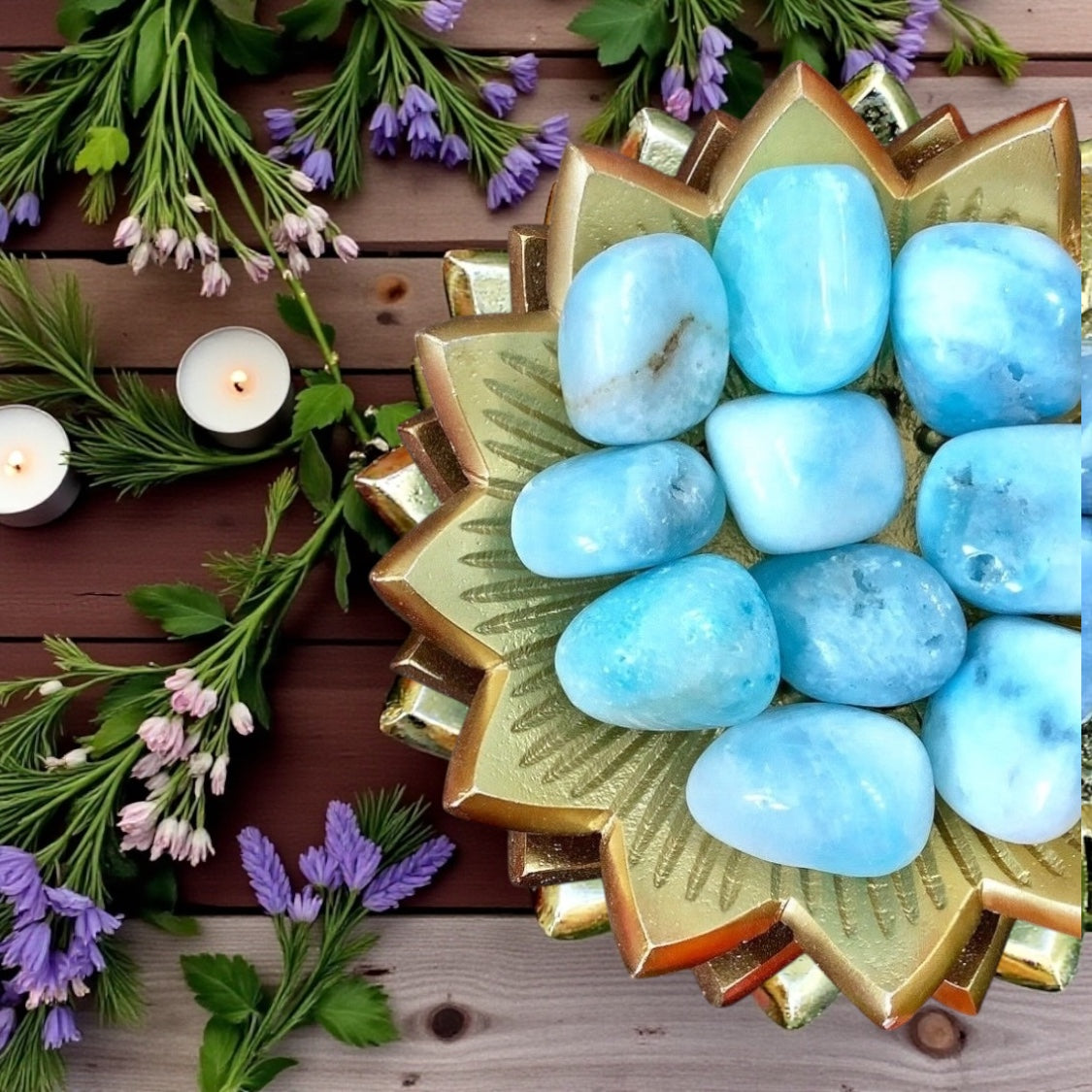 Blue Aragonite Tumbles