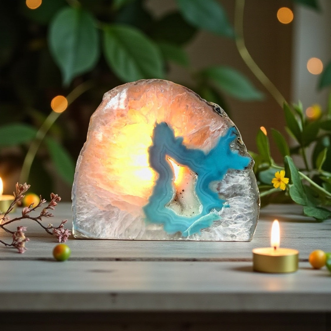 Agate Tea Light Candle Holder