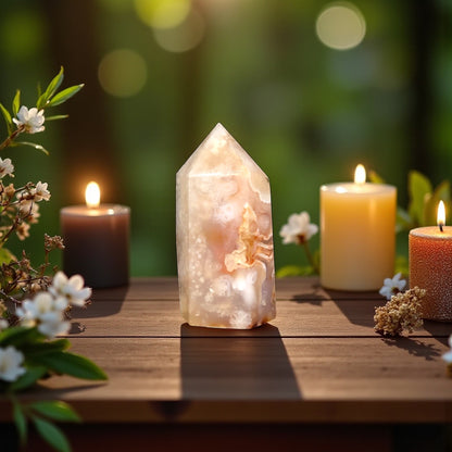 Flower Agate Obelisk