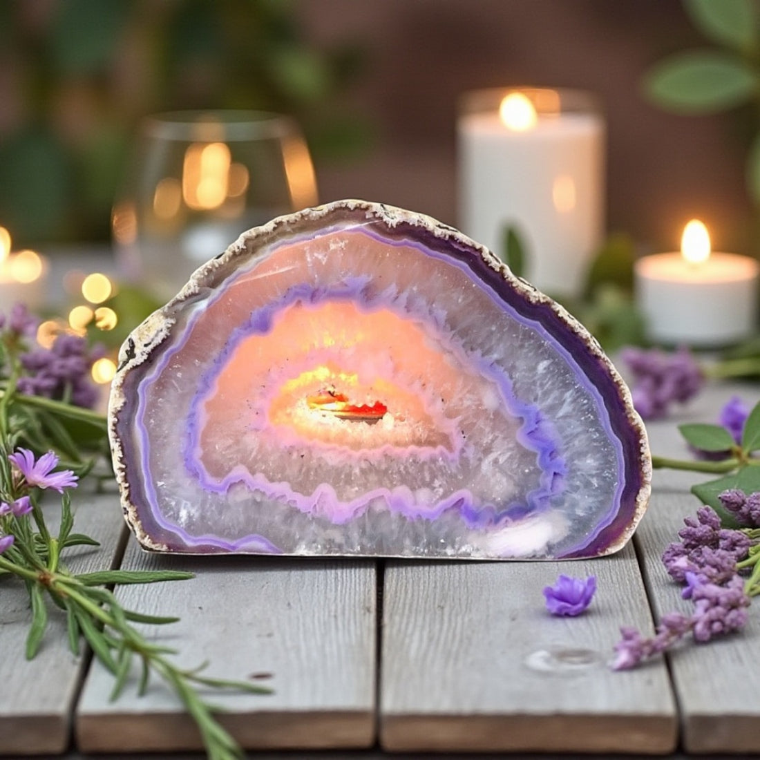 Agate Tea Light Candle Holder