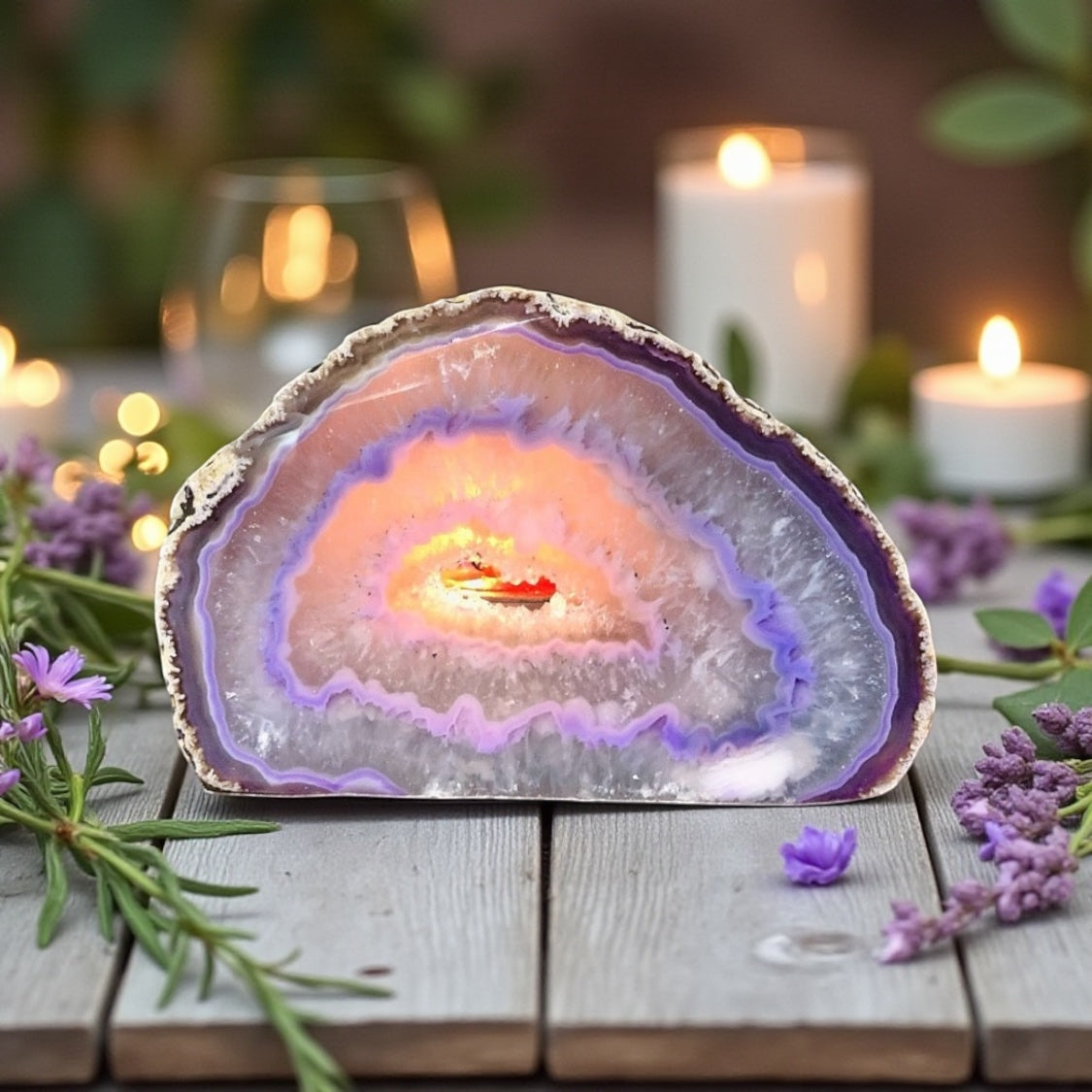 Agate Tea Light Candle Holder
