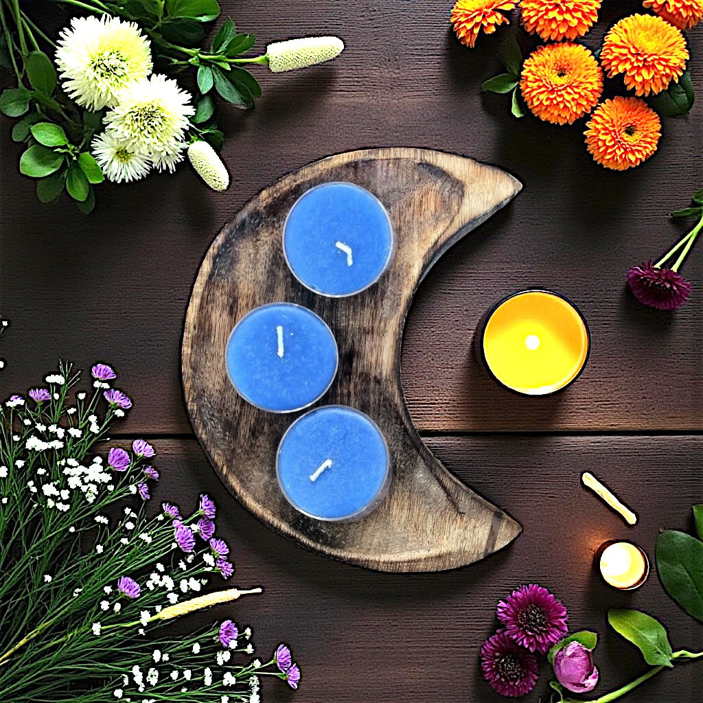 Tealight Candle | Blue Daisy