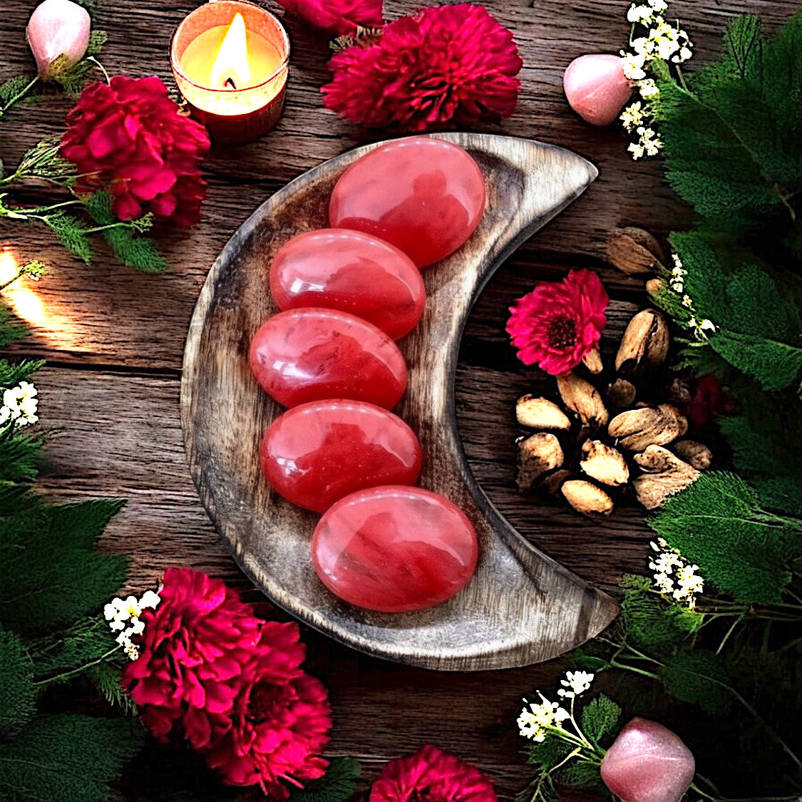 Strawberry Obsidian Pillow Palm Stone