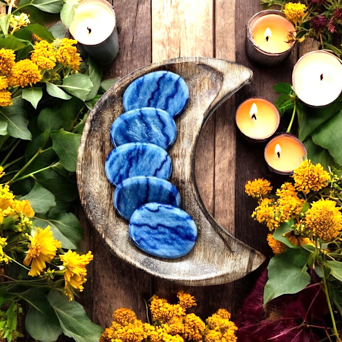 Blue Quartz Worry Stone