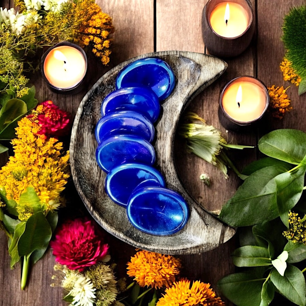 Aura Rose Quartz Worry Stone | Midnight Blue