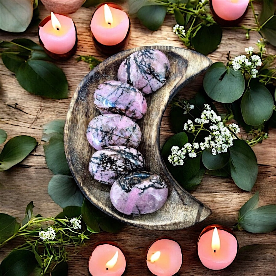 Rhodonite Pillow Palm Stone