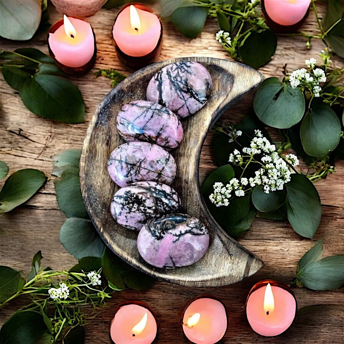 Rhodonite Pillow Palm Stone