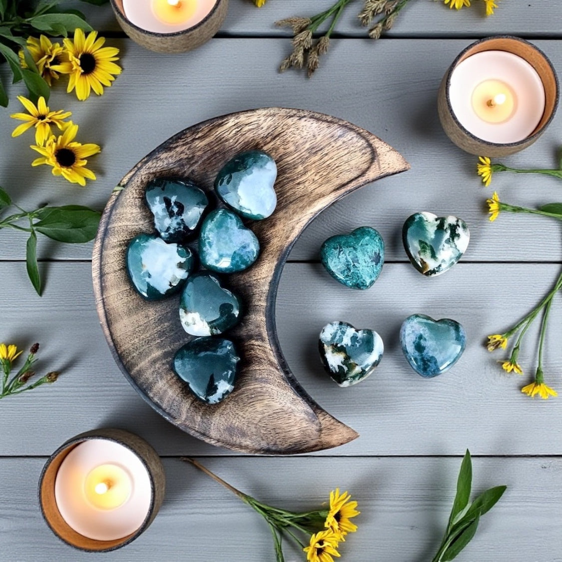Moss Agate Heart