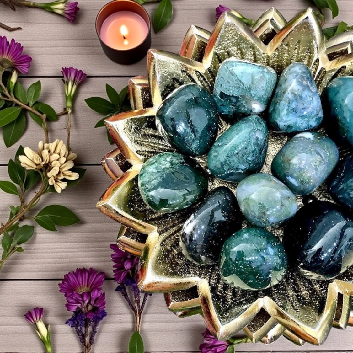 Moss Agate Tumbles