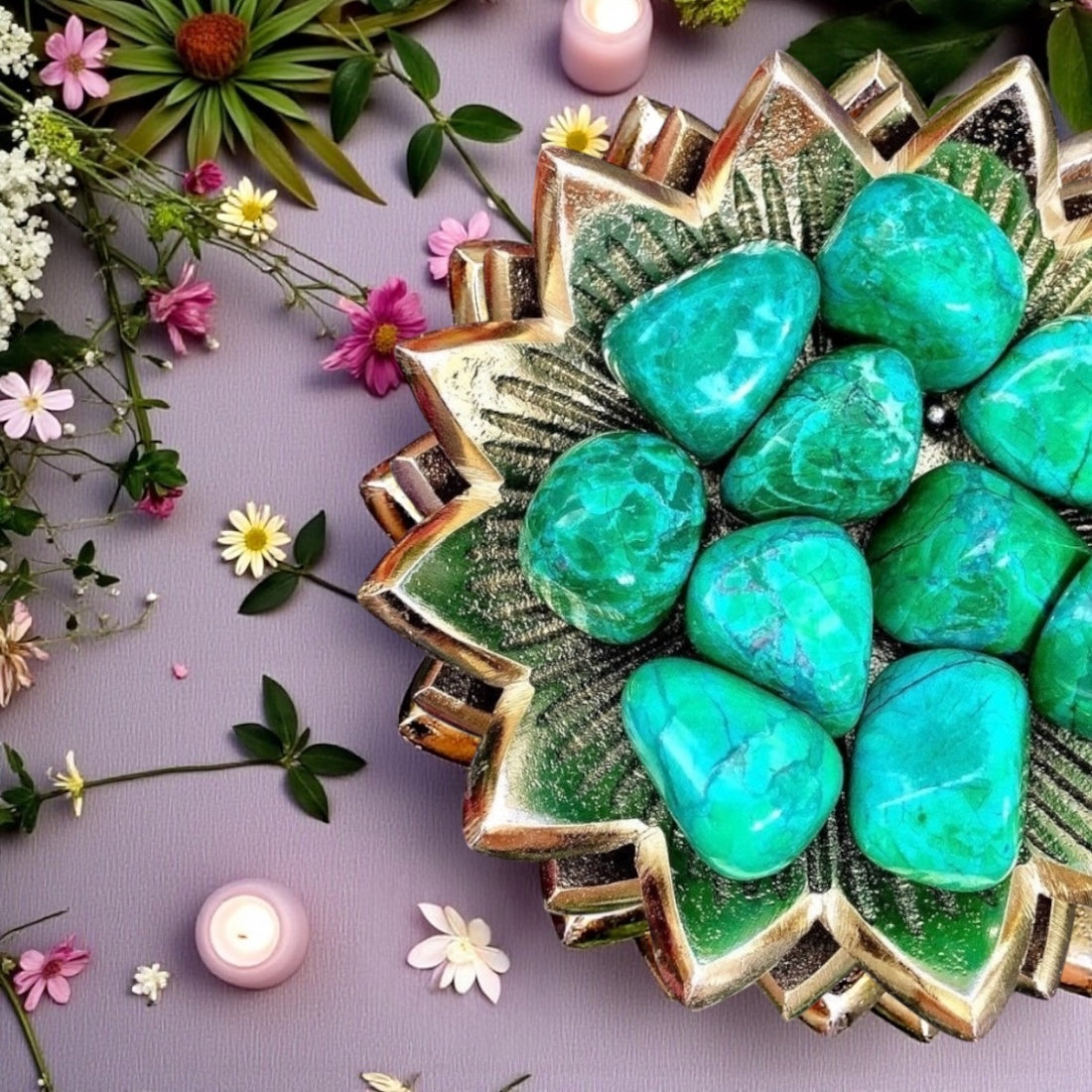 Howlite Tumbles | Chrysocolla