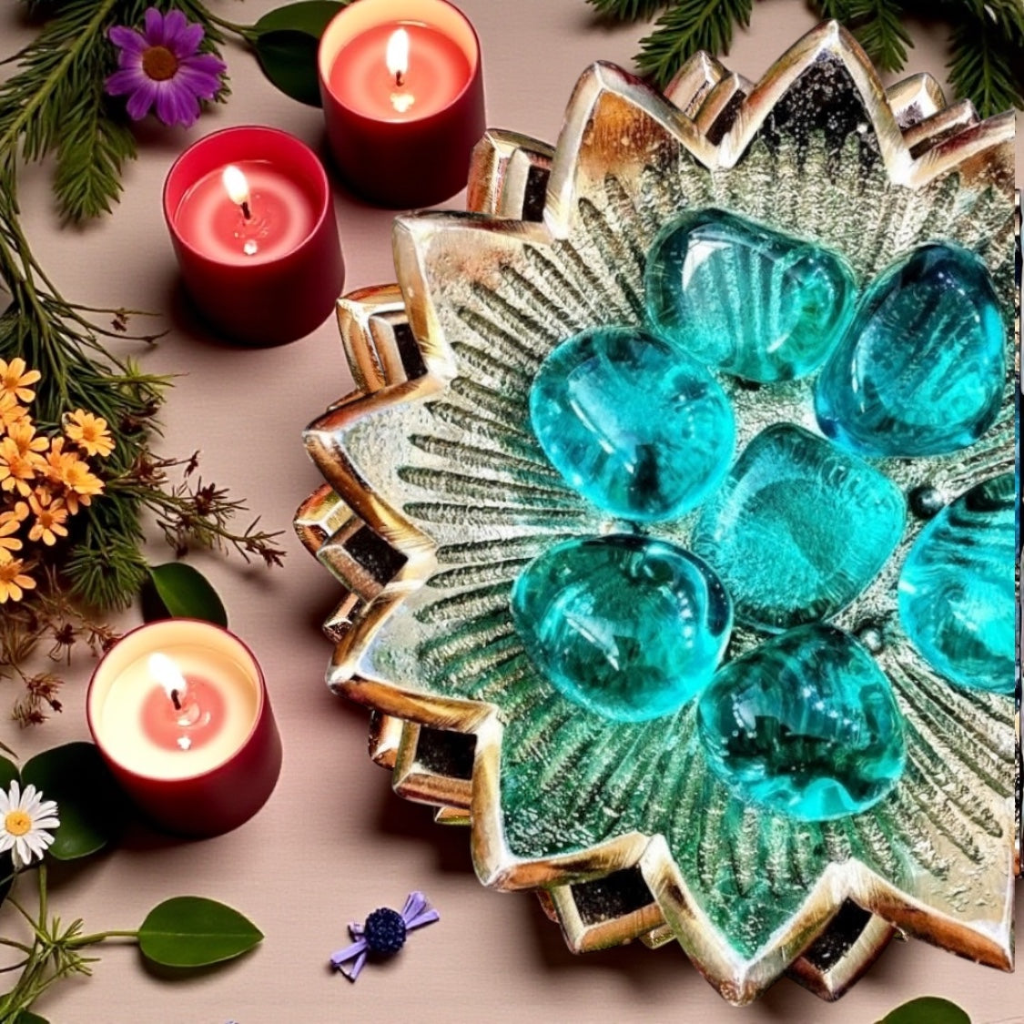 Dragonfly Teal Obsidian Tumbles