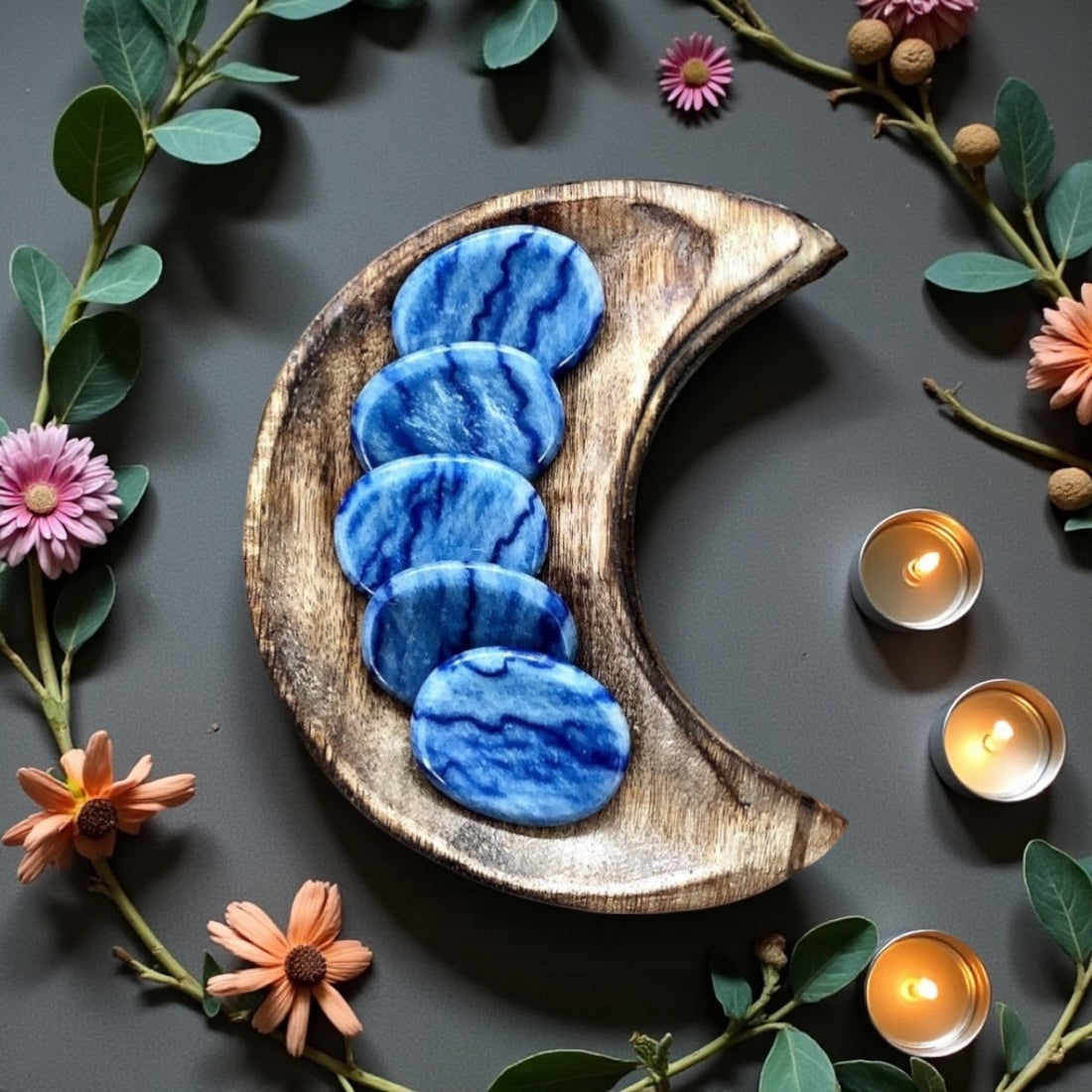 Blue Quartz Worry Stone