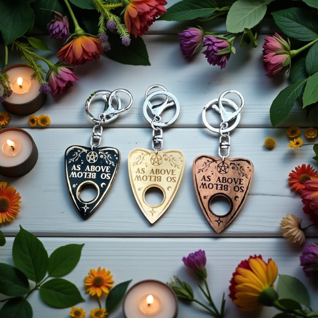 Planchette Keyring | Wooden