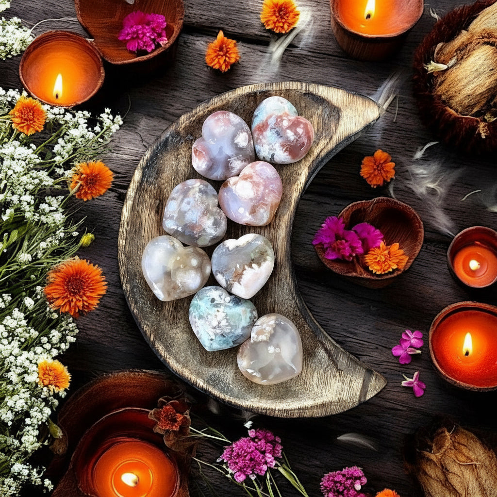Flower Agate Heart