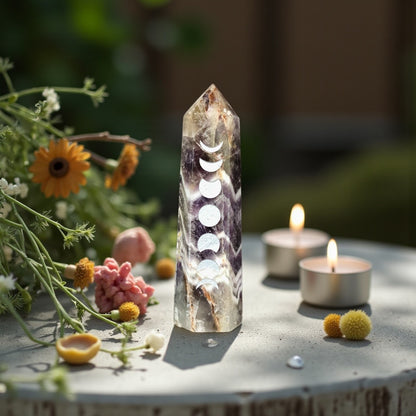 Chevron Amethyst Point | Moon Phase