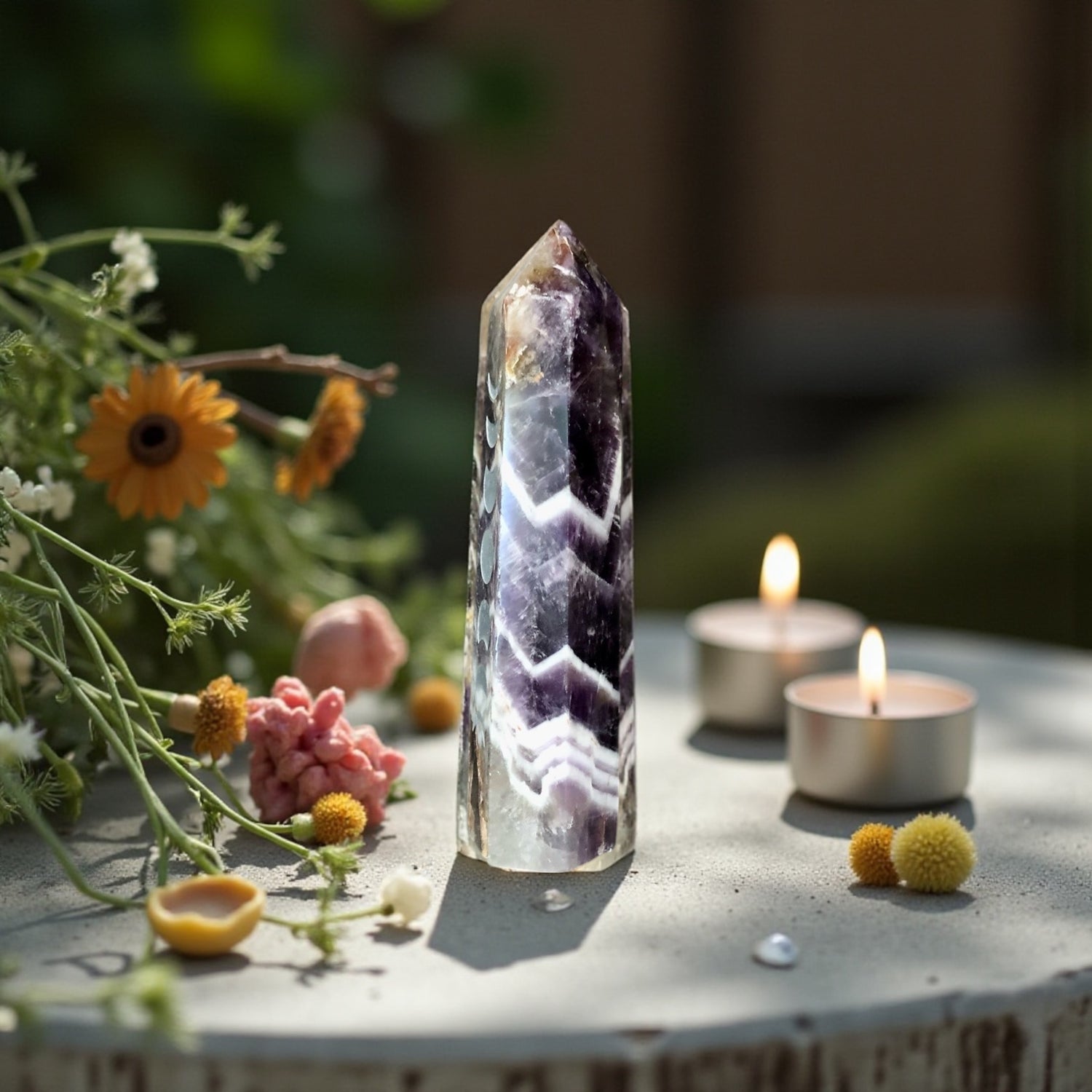 Chevron Amethyst Point | Moon Phase