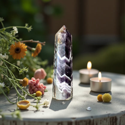 Chevron Amethyst Point | Moon Phase