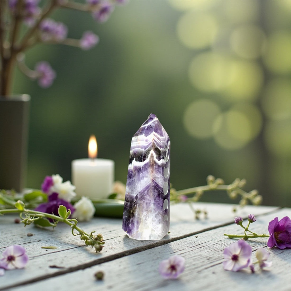 Chevron Amethyst Point | Moon Phase