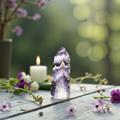 Chevron Amethyst Point | Moon Phase