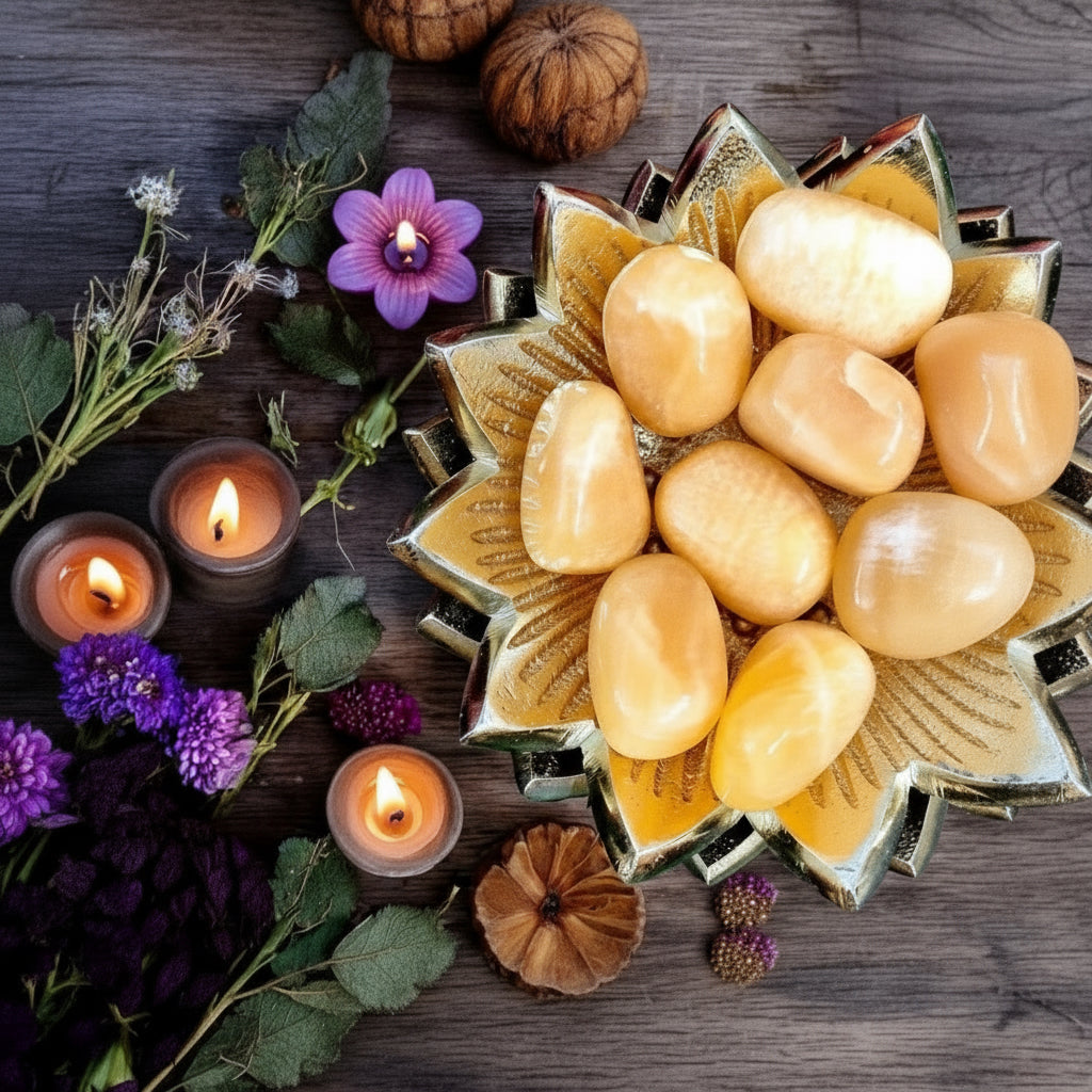 Orange Calcite Tumbles