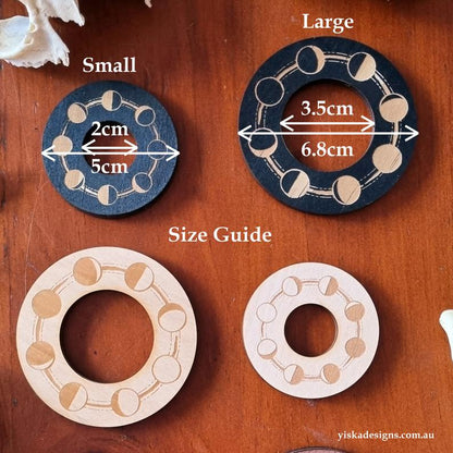 Wooden Sphere Stand | Moon Phase ~ Natural